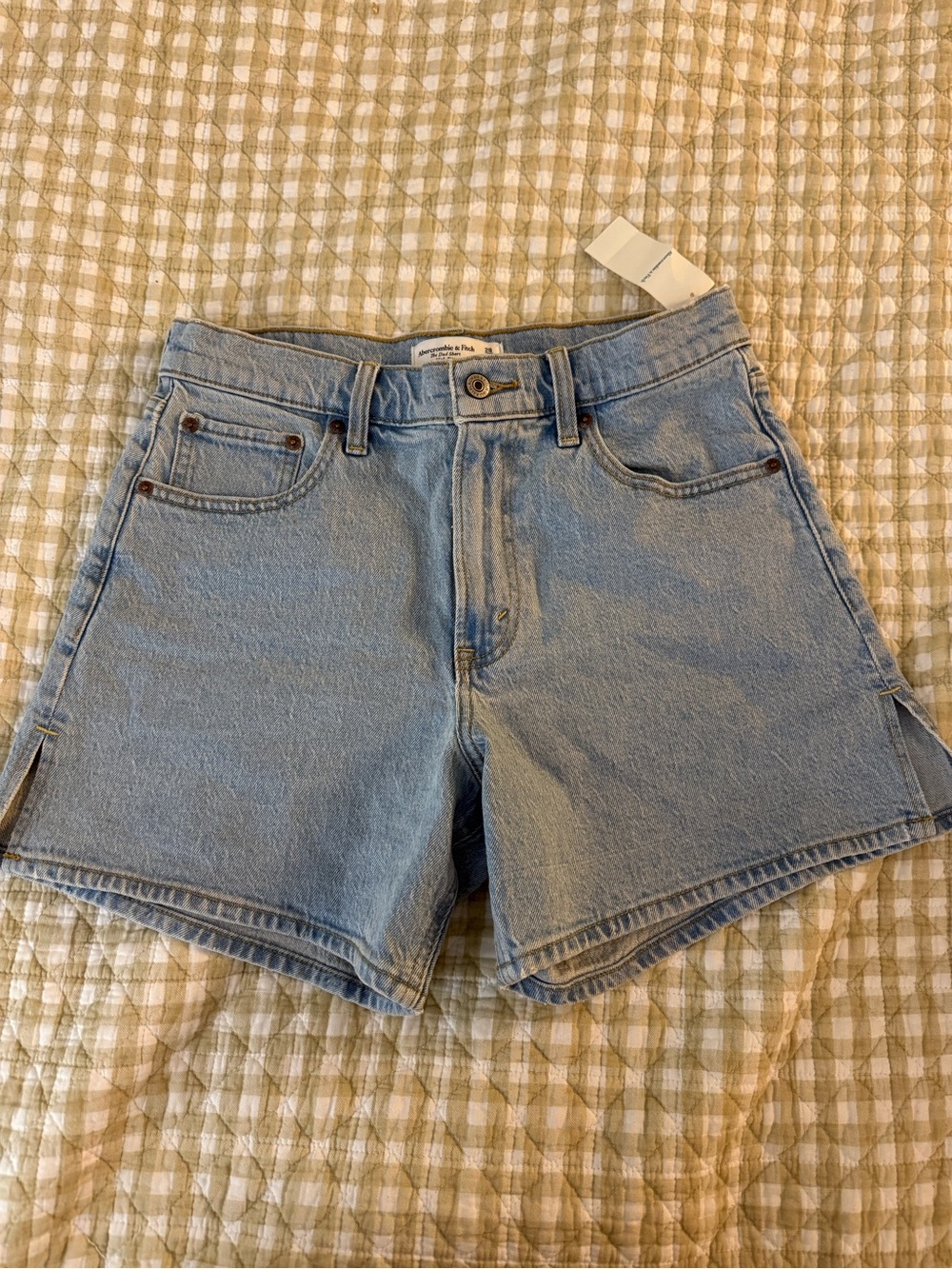 Abercrombie & Fitch Light Blue Denim High-Rise Shorts